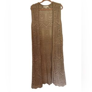 Long Crochet Vest - XL